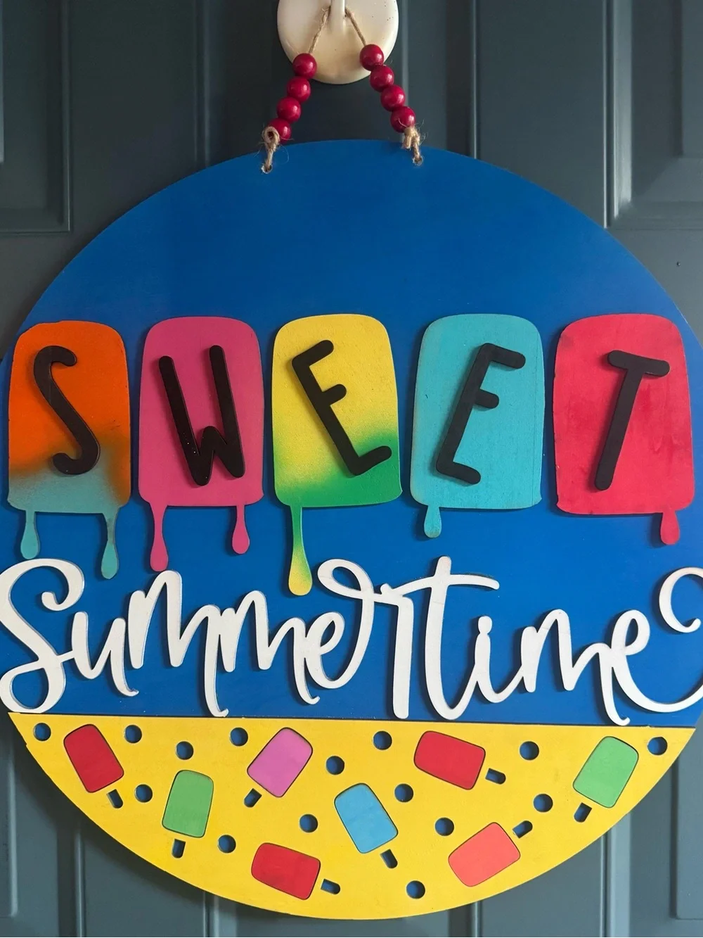 18” Sweet Summertime Popsicle Door Hanger - Bright Multicolor